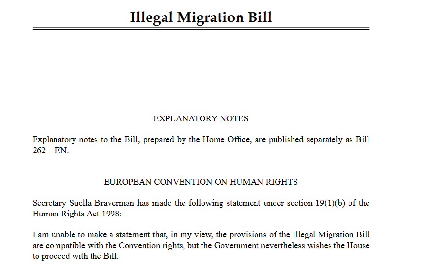 Cover of the Illegal Migration Bill